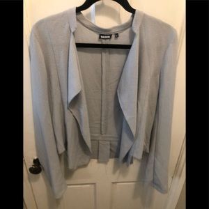 Tildon Drape Front Raw Cut Trim Blazer